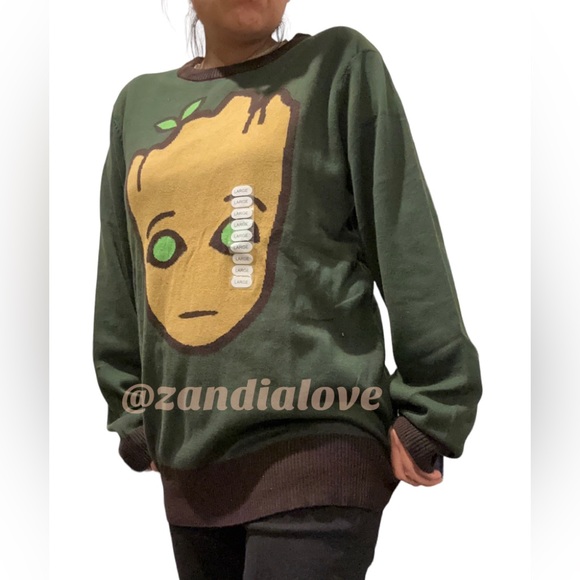 Marvel | Sweaters | Marvel Guardians Of The Galaxy Groot Sweater New Sz ...